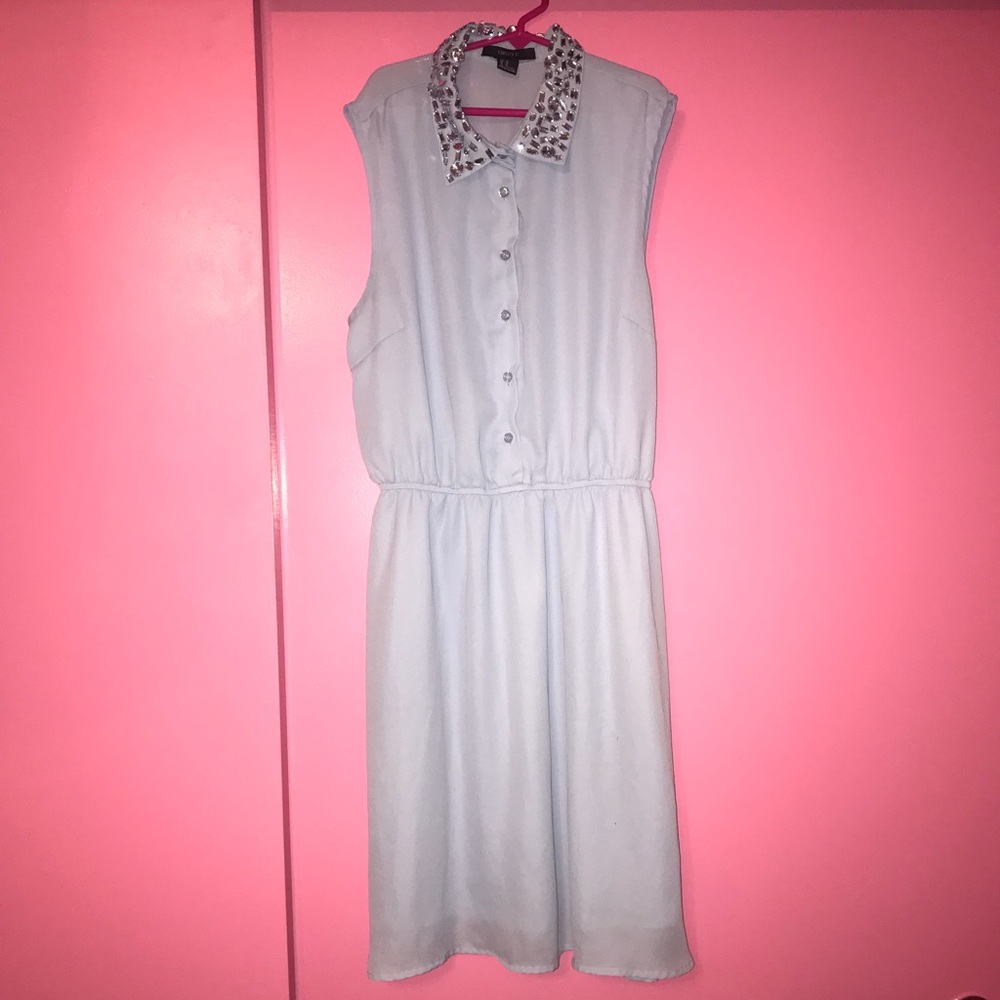 BABY BLUE BOTTON UP DRESS
